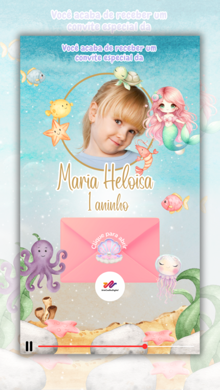 Convite Interativo Gold Plus Fundo do Mar