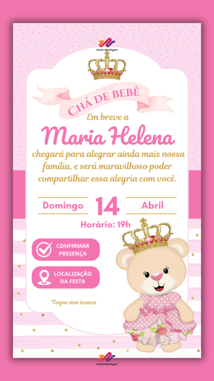 Convite Interativo Chá de Bebê