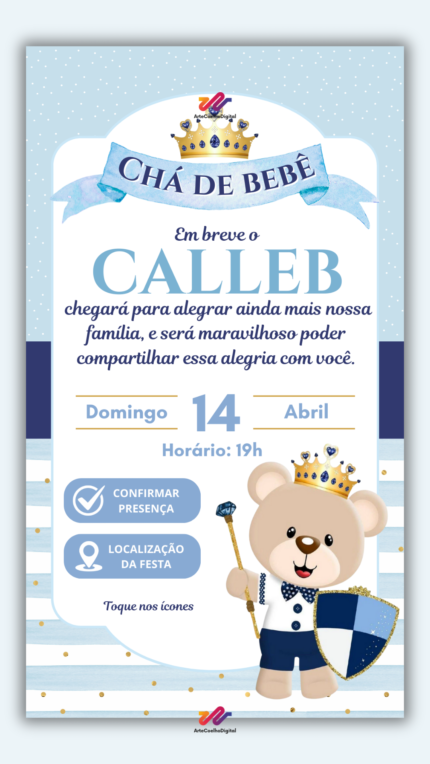 Convite Interativo Chá de Bebê
