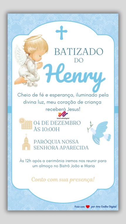 Convite Digital Batizado
