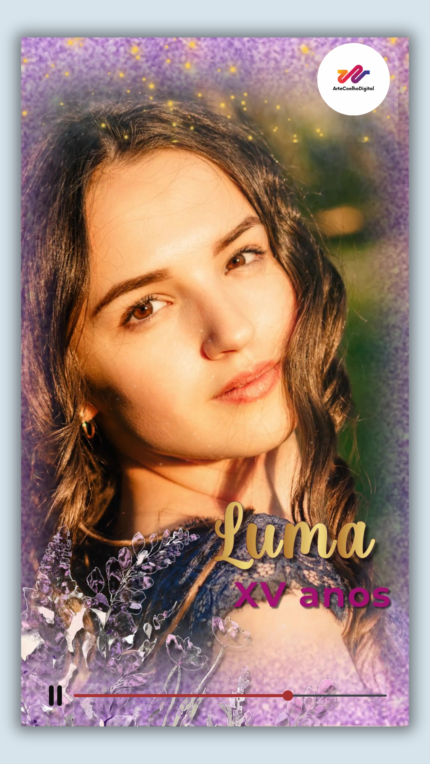 Convite interativo e animado 15 anos Lavanda