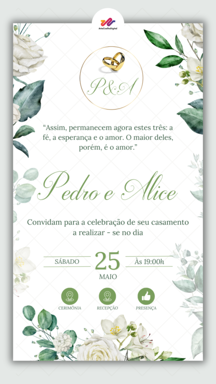 Convite Interativo Casamento Verde