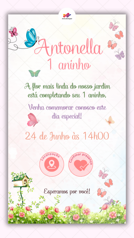 Convite Interativo Jardim Encantado