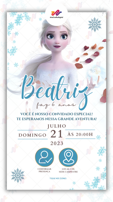 Convite Interativo Simples Frozen