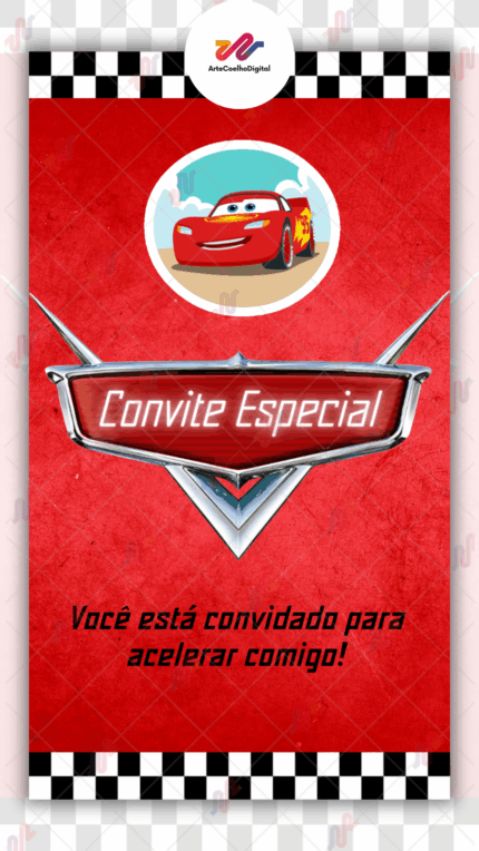 Convite Animado Plus Carros Disney