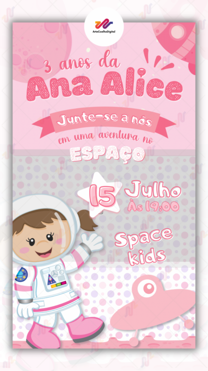 Convite Interativo simples Astronauta