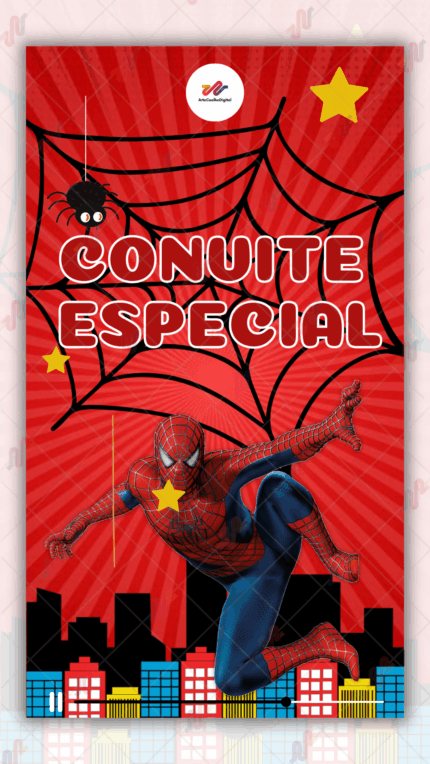 Convite animado Plus Homem aranha