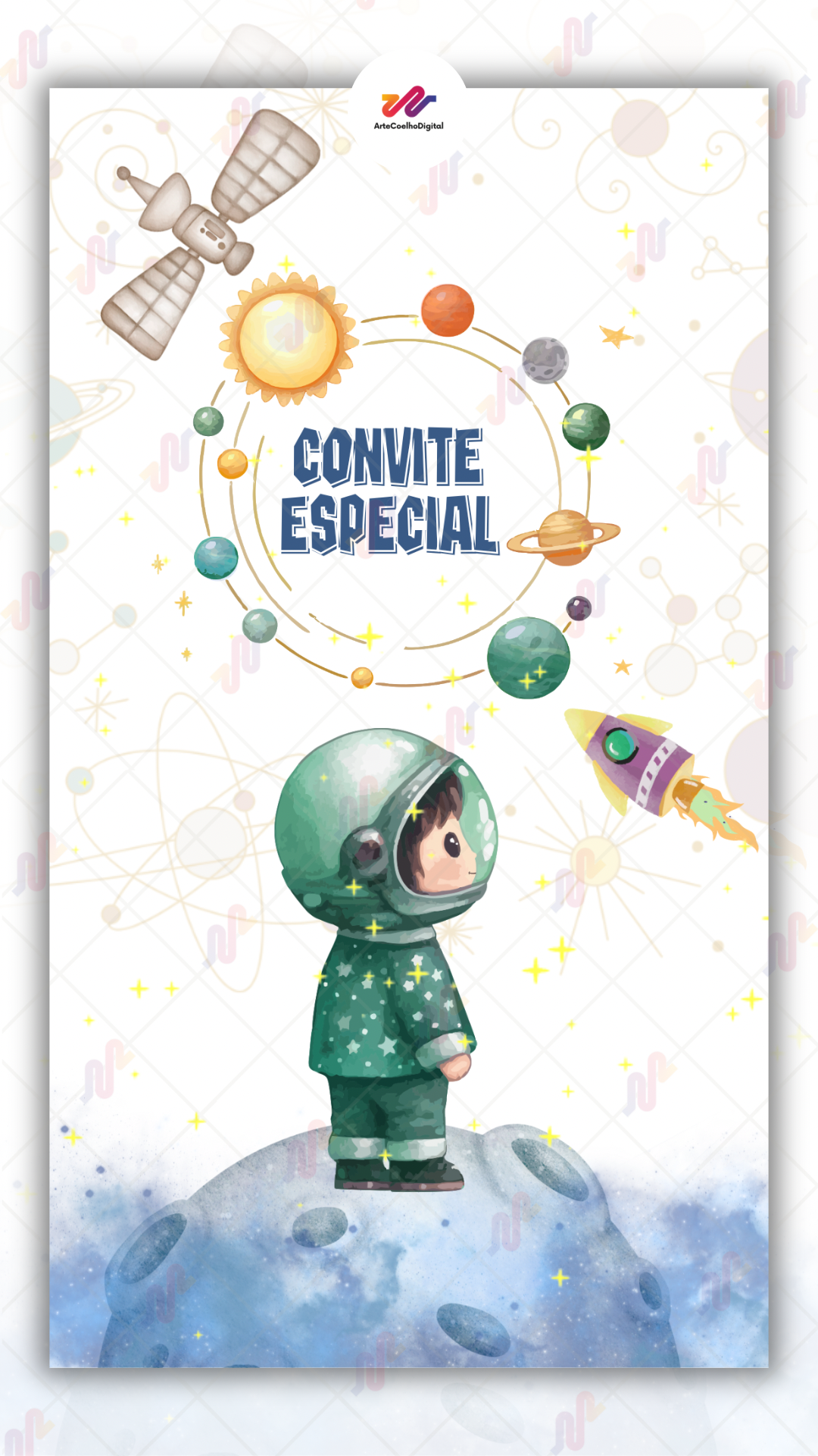 Convite Animado Plus Astronauta