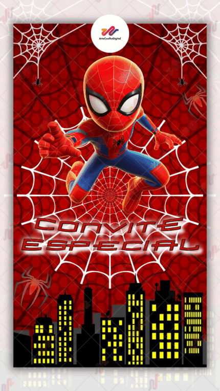 Convite animado Plus Homem aranha