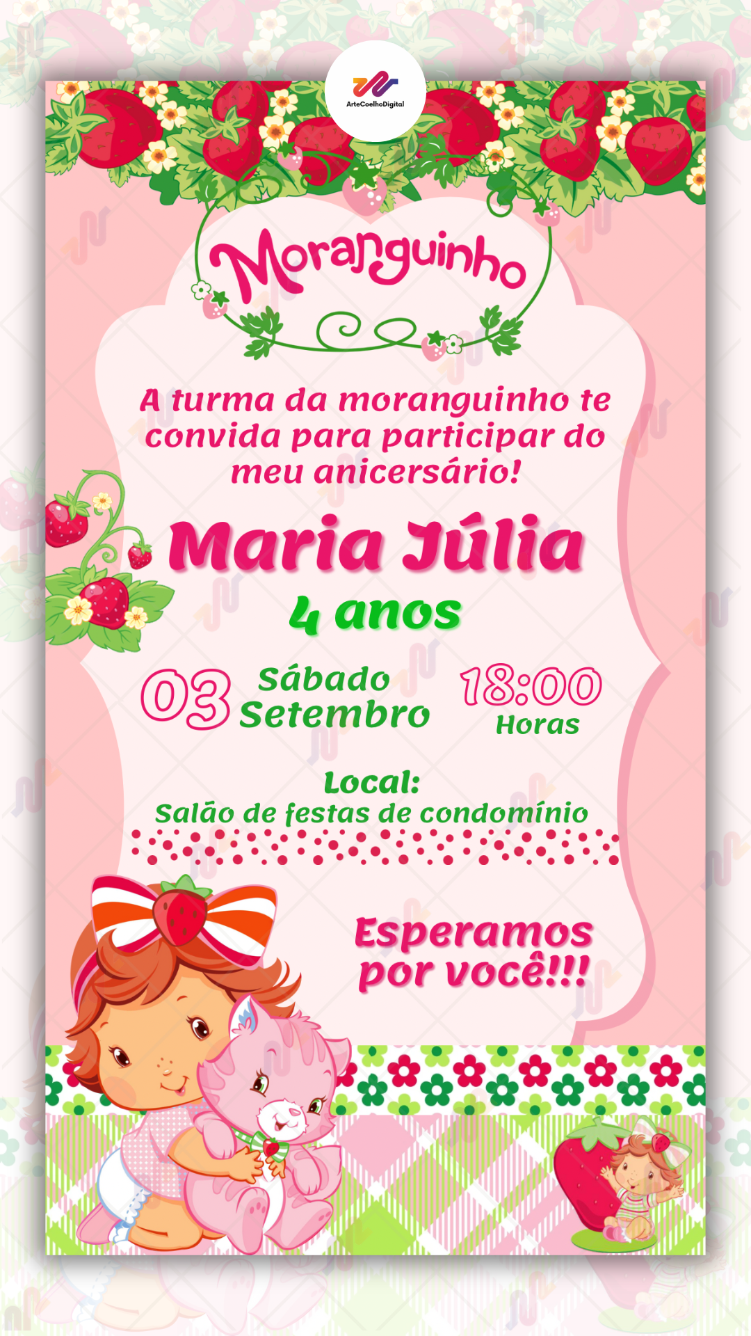 Convite digital Moranguinho