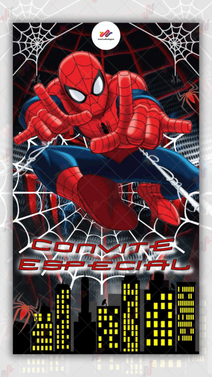 Convite animado Plus Homem aranha