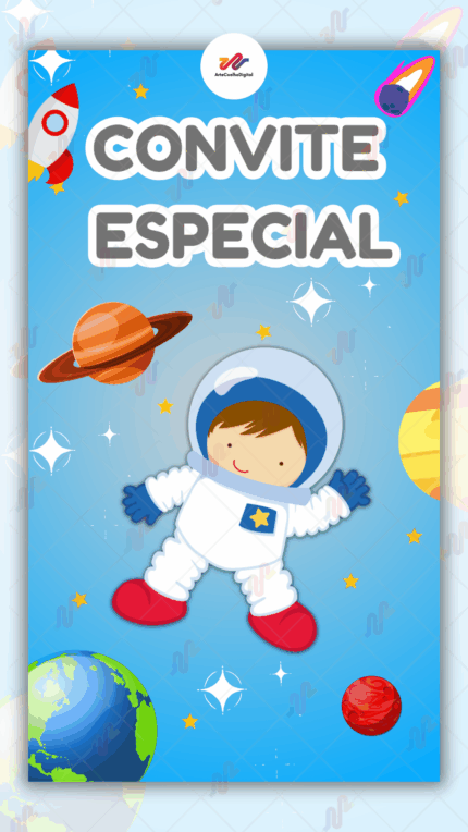 Convite Animado Plus Astronauta
