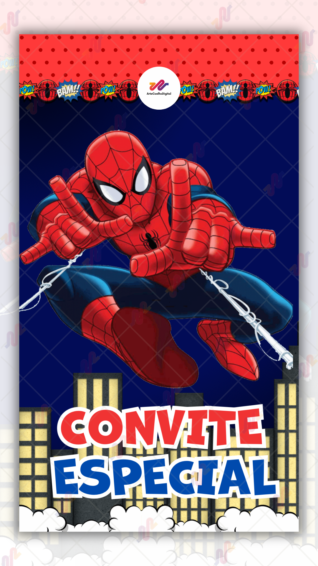 Convite animado Plus Homem aranha