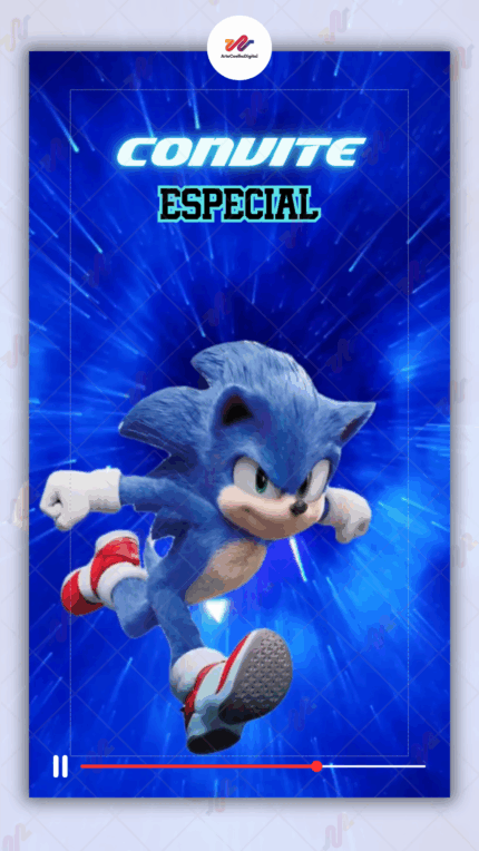 Convite Animado Plus Sonic