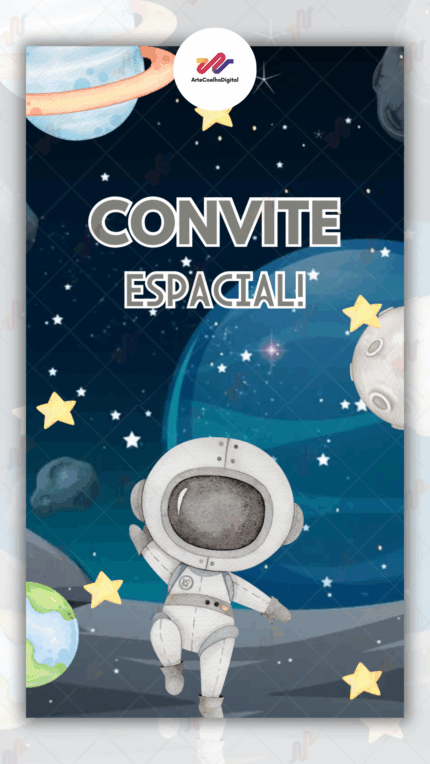 Convite Animado Plus Astronauta