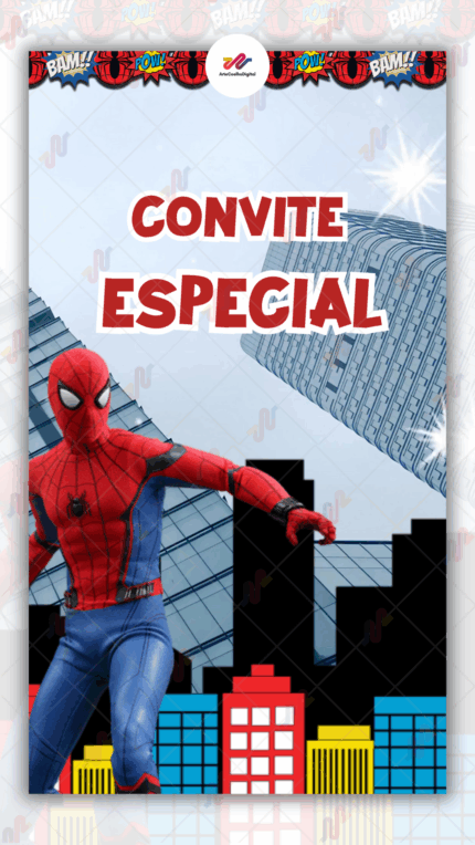 Convite animado Plus Homem aranha