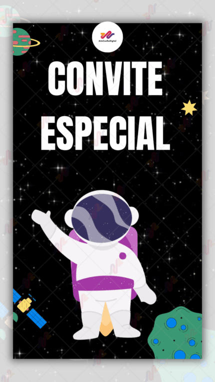 Convite Animado Plus Astronauta