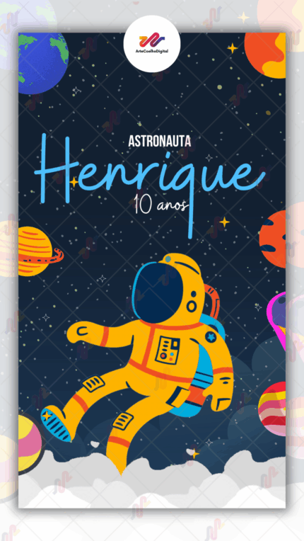 Convite Animado Plus Astronauta