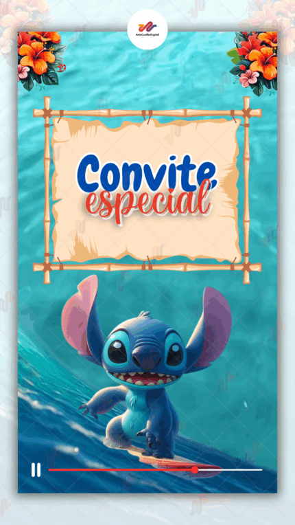 Convite Animado Plus Lilo e Stitch
