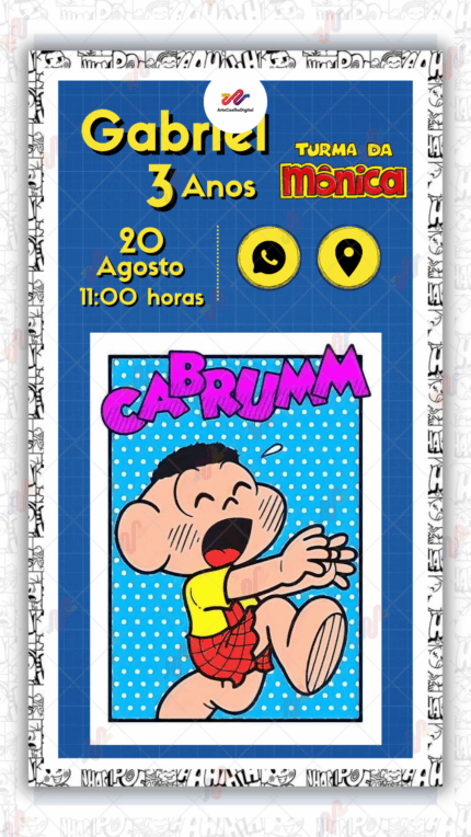 Convite Interativo Cascão - Turma da Monica