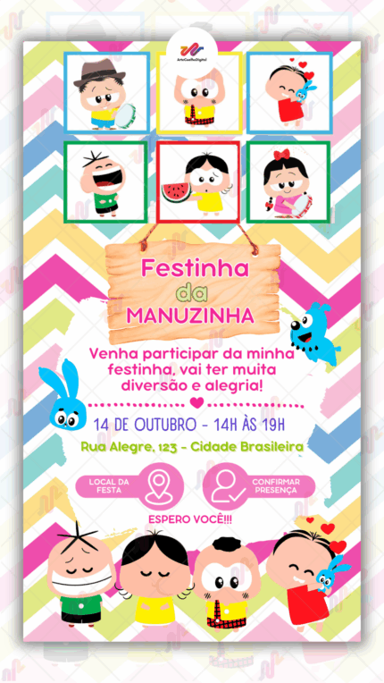 Convite Interativo Simples Turma da Monica