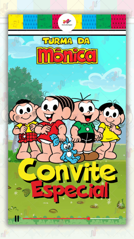 Convite Animado Plus Turma da Monica