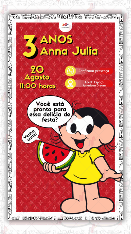 Convite Interativo Simples Turma da Monica