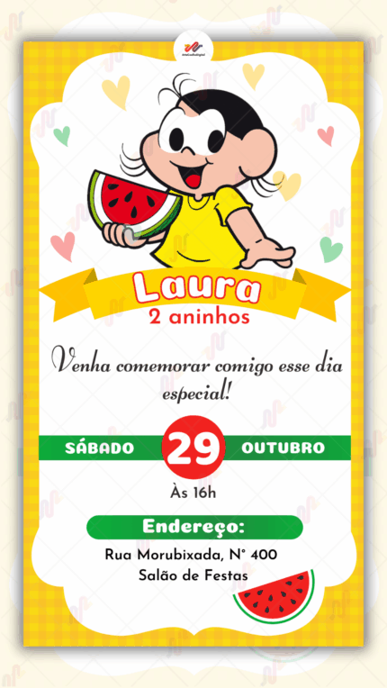 Convite Interativo Simples Turma da Monica
